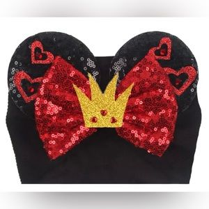 🥑2/$29~Disney Inspired Queen of Hearts Baby Minnie Ears Head Wrap NEW~One Size